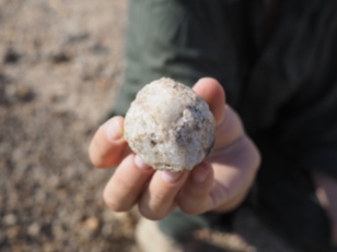Close up of a quartz 'spheroid'. artefactJPG